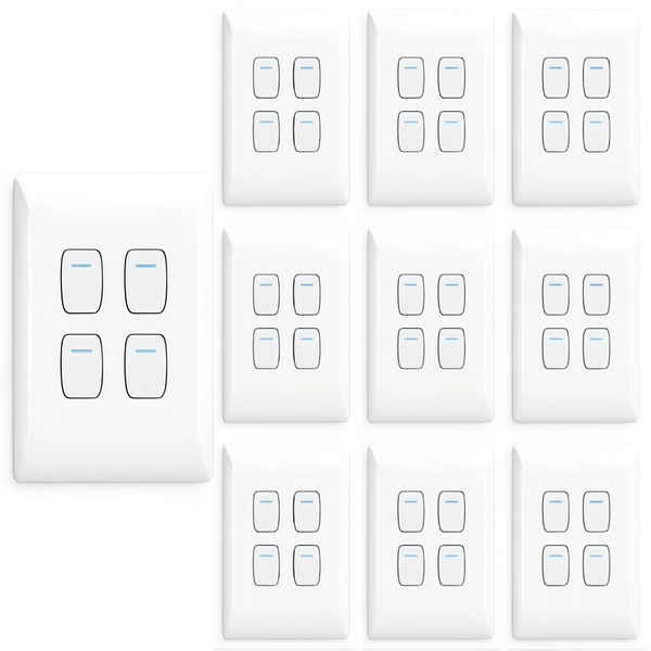10-Pack AIYI 4-Gang 2-Way 2×4 16A Wall Light Switch AY271-008