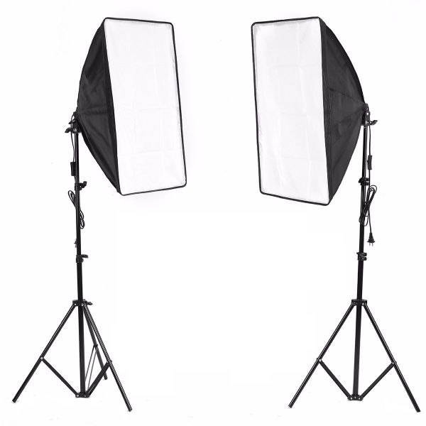 Soft box squared e27 photography 1 socket light double