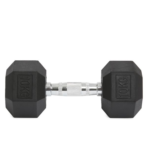 GetUp Rubber Hex Dumbbell 10KG