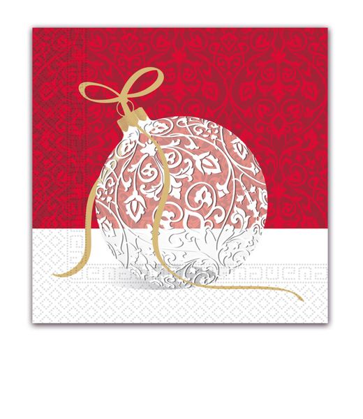 Three Ply Napkins 33X33cm Elegant Xmas Ball