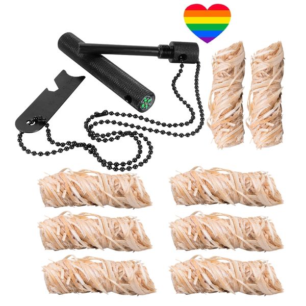 Camping Emergency Survival Lasting Kindling Brick Set of 8 &amp; Sticker (6cm)