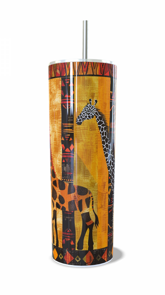 Giraffe print White Stainless steel 1 Pack 0.6 L Tumbler