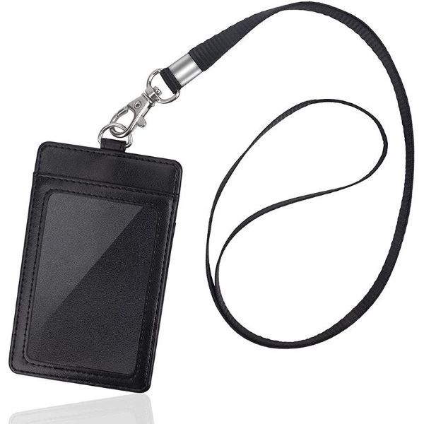 Men/Women Slim Wallet Purse Card and ID Holder with Lanyard Strap ...