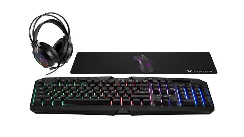 VX Gaming Heracles Series 4-in-1 Keyboard, Headphone, Mouse, Mousepad Combo