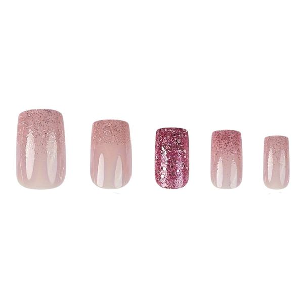 Silver Glitter Textured &amp; Maroon Pink Base Nail Set- Maroon Silver