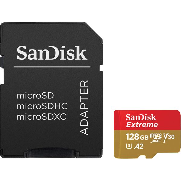 SanDisk Extreme SDXC + SD Adapter UHS I Memory Card 128GB