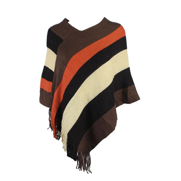 Blackcherry Large Stripe Poncho
