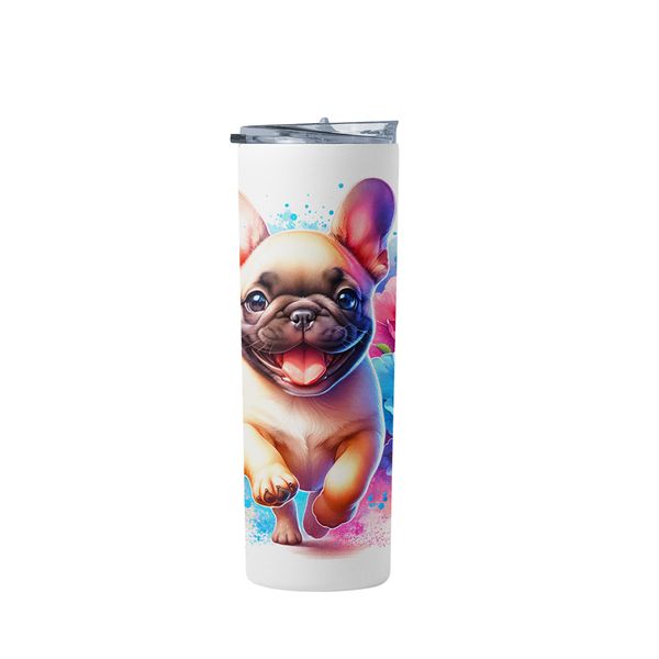 French Bulldog Frenzy Double Wall Stainless Steel Travel Tumbler 900ml