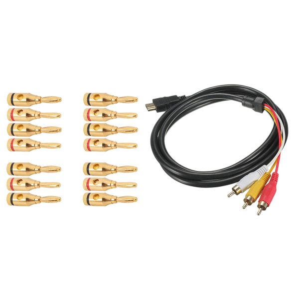 7 Pairs Open Screw Banana Plugs for Speaker Cable Compatible with Universal