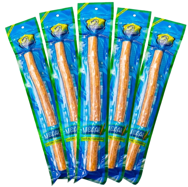 Miswak Sticks Natural Arak Toothbrush - Pack of 5 (Al Khair)
