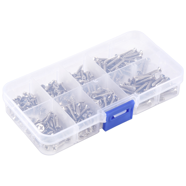 200 Pcs M3 Stainless Steel Flat Head Screws Kits Compatible with None