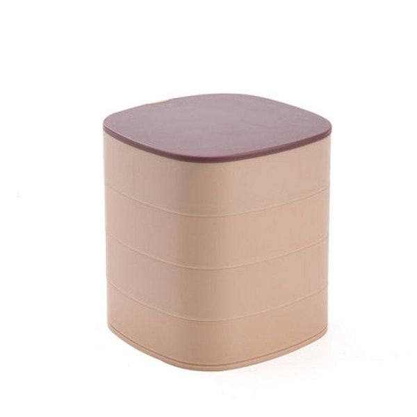 GB Jewelry Organizer Case 360 Degree Round Rotating Jewelry Storage Box