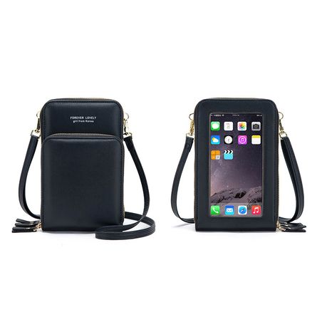 Sling bag with online phone pocket on strap