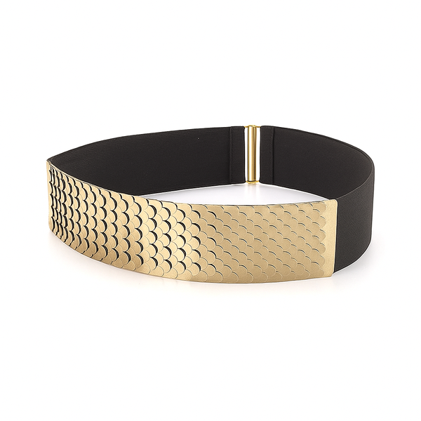 Women Metal Elastic Waist Belt for Dress In Gold And Silver