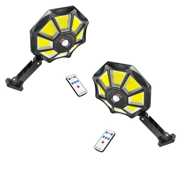Set of 2 168 COB Outdoor Motion Sensor Remote Control Solar Lamp AB-TA143