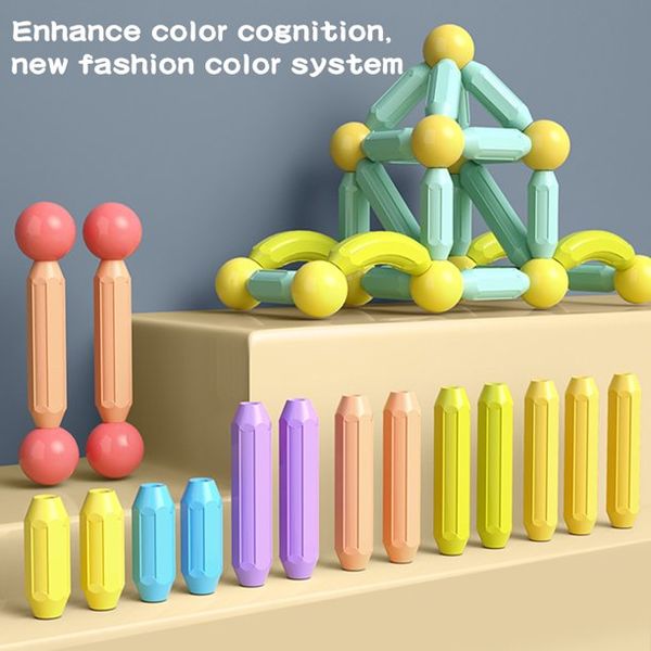 25 Pieces Of Kids Educational STEM DIY Magnetic Building Sticks Toy Set