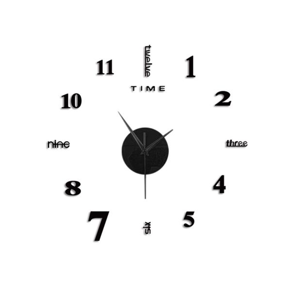 DIY Frameless Clock with Numerals and Letters