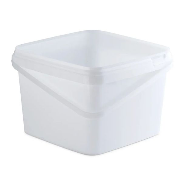 5 Litre Plastic Storage Container Rectangular with Lid &amp; Handle x 6