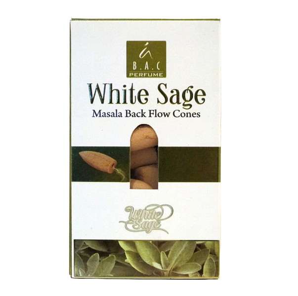 Balaji Backflow Incense Cones - White Sage - 12 Pack