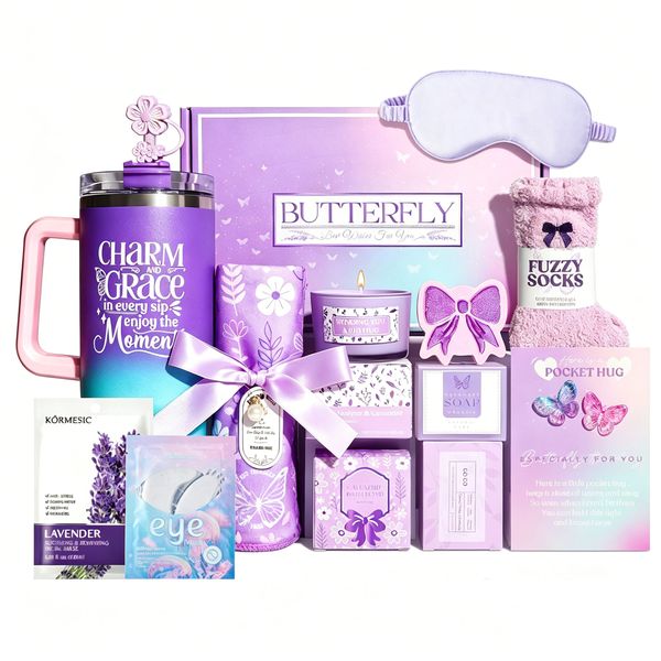 Relaxation Spa Gift Set - 12 Pieces Self Bath Set, Care Package for Women