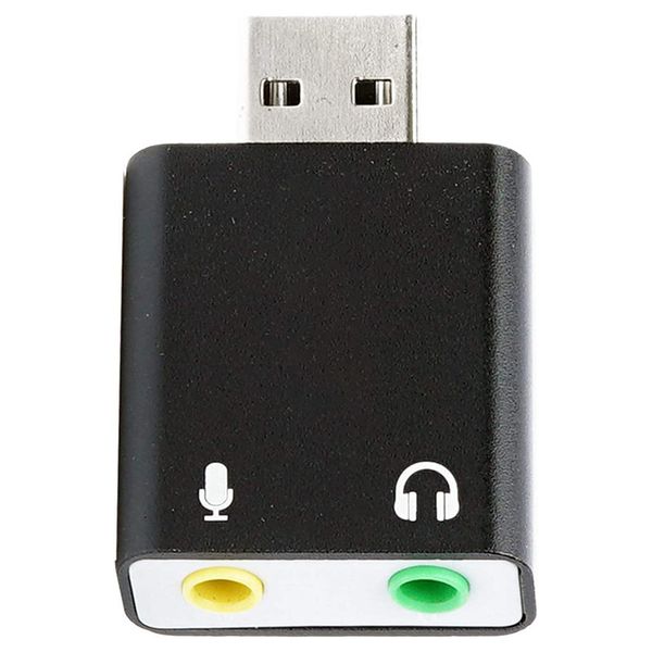 3.5mm TRS Microphone to USB 2.0 Stereo Audio External Sound Card Adapter fo