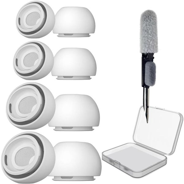 4 Pair Soft Silicone Replacement Earbud Tips Compatible With AirPods Pro1 2