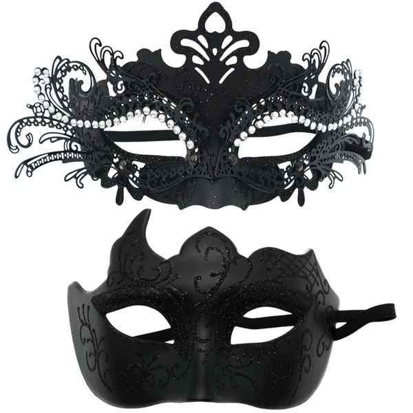 2 Pieces Cosplay Masks Masquerade Masks Set Couple Romantic Mask