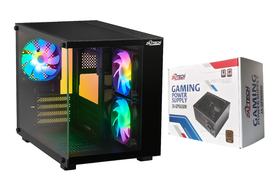 ZATECH H100B Premium Micro ATX PC Case + 650W Gaming Power Supply ...