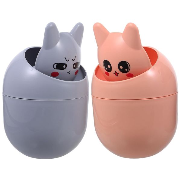 Mini Desktop Trash Can With Lid Plastic Countertop Bin For Office Bedroom