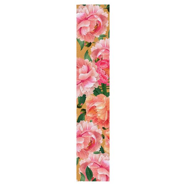 Pink and Peach Waterpainted Peonies Table Runner