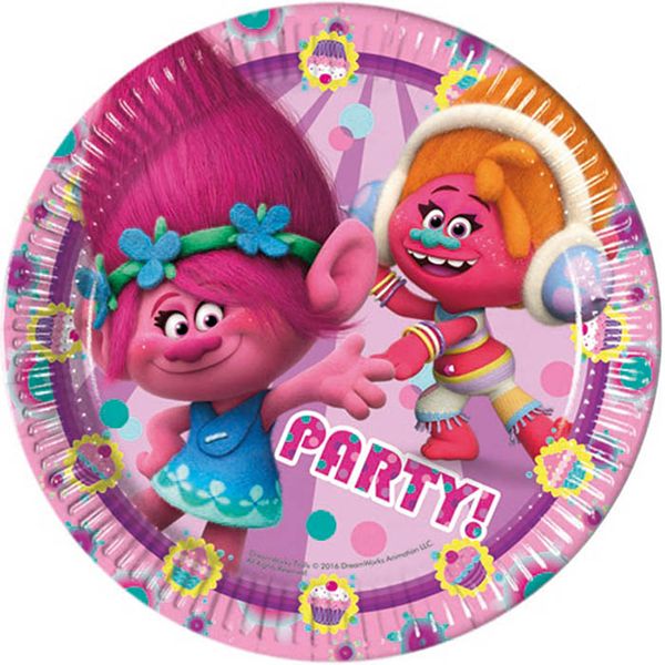 Trolls Paper Plates Large 23cm
