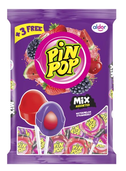 Pin Pop - Strawberry and Watermelon Lollipops (48's)