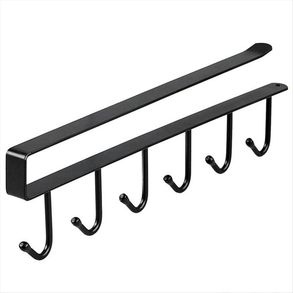 6 Hook Coffee Cup Mug Holder Hooks Shelf Multifunction Kitchen Cabinet Sund