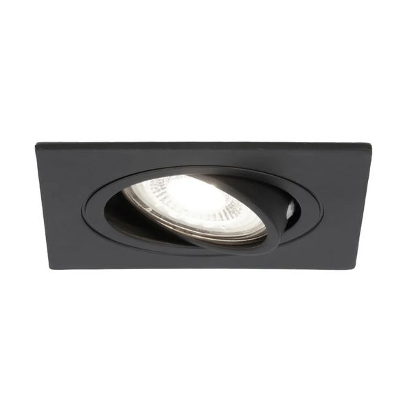 Black Recessed Tilt Square PC Down lighter with Antiglare Ring C/O:75mm