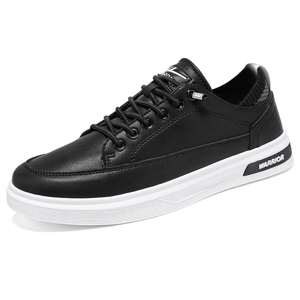 Sneakers For Men - Warrior Shoes - PU Leather Casual Tekkies - 1537M -Black