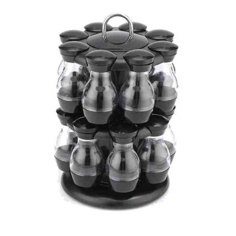 Seasoning Jars Set for Spices Pepper Sprays Bottles Rotating Cruet  Condiment Salt Shakers Holder Kitchen Storage Rack Organizer