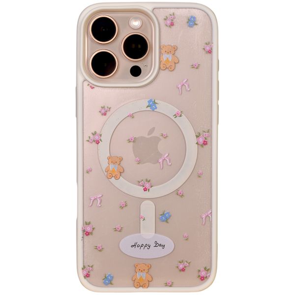 Decorative Phone Case Compatible with 16 Pro Max - Teddy &amp; Floral