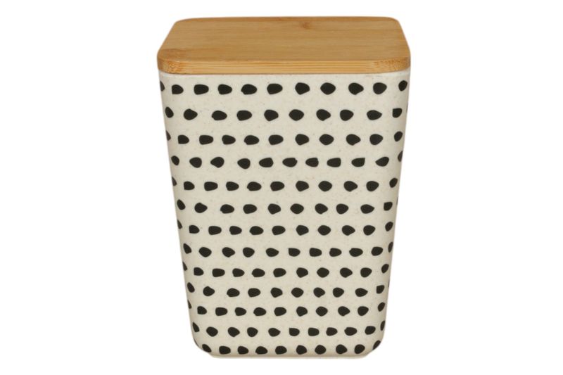 George &amp; Mason - Bamboo Fibre Black Spot Storage Canister - 14.5cm