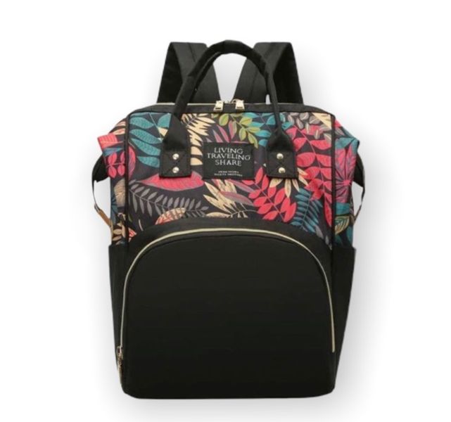 Mummy Maternity Backpack Plant Print Baby Diaper Shoulder Bags