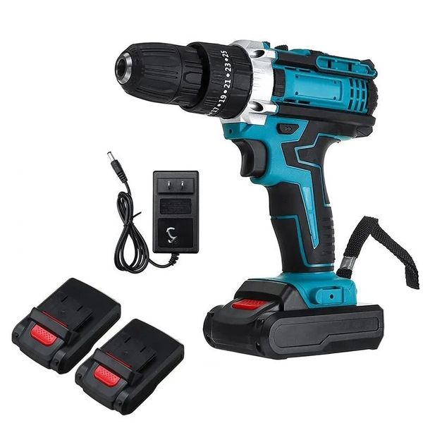 2 Speed 21V Cordless Drill Driver Electric Screwdriver Set Rotary Hammer