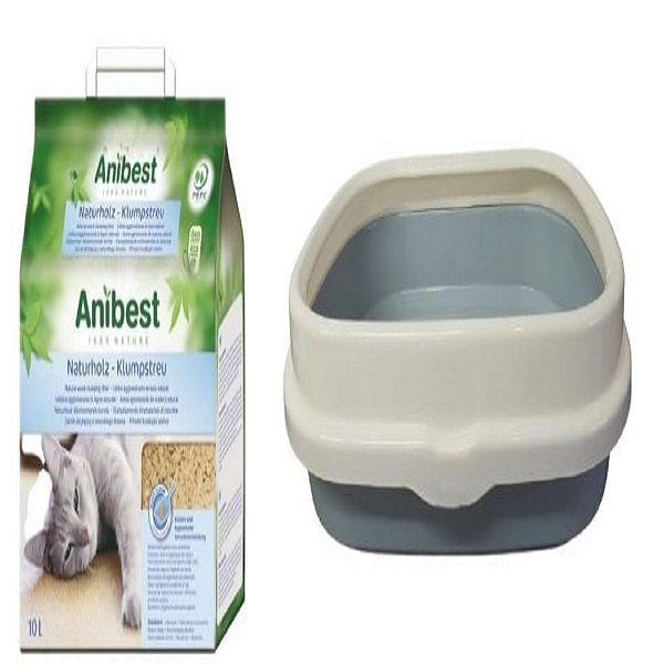 Anibest Cat Litter 10L &amp; Lani Large Litter Tray Combo