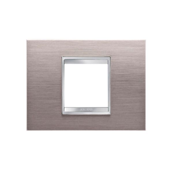 GEWISS - Metal Brushed Aluminium LUX Plate 2P