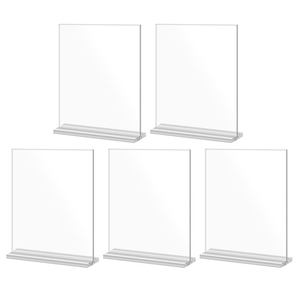 Chenshia Acrylic Plastic T-Menu Stand -(5pcs) -A4 (210 mm x 297 mm)