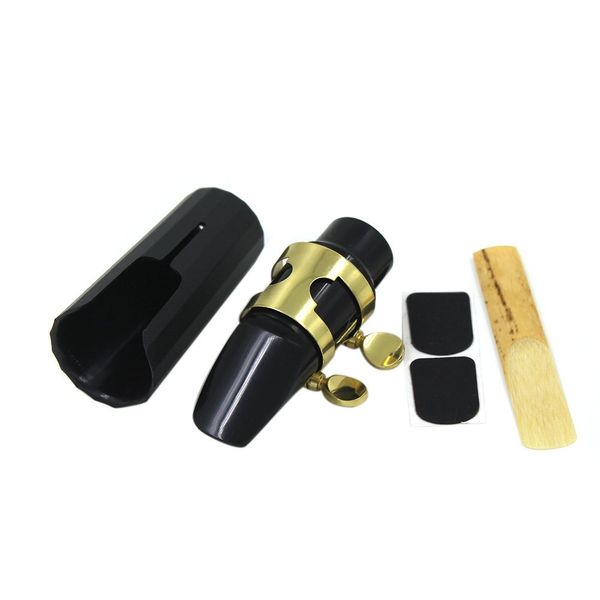 Soprano Sax with Metal Cap Buckle Reed Mouthpiece Pads Black