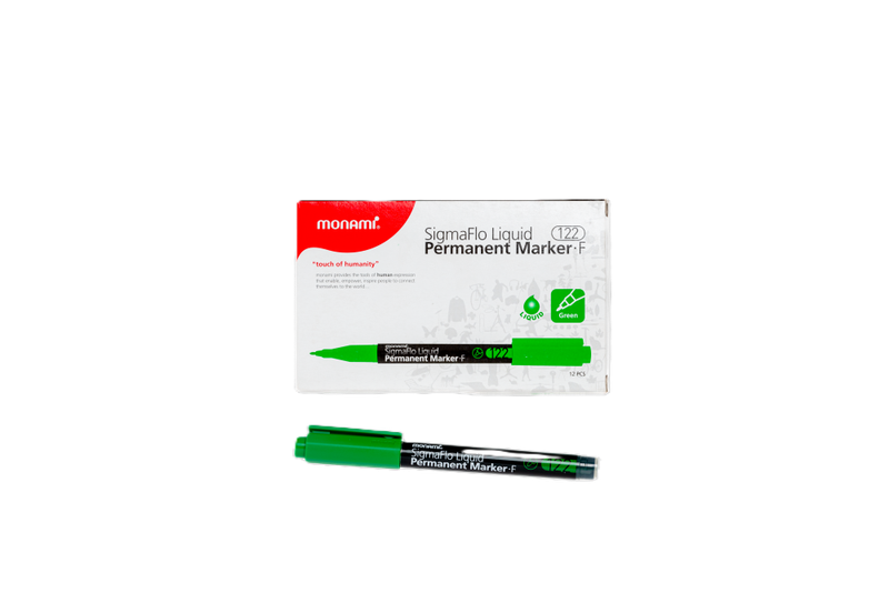 MONAMI Permanent Marker SigmaFlo F122 Fine Box 12's Green