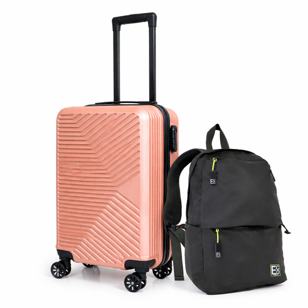 Miami Luggage Set, Hard Shell Carry-On Travel Suitcase 55cm w/ Backpack