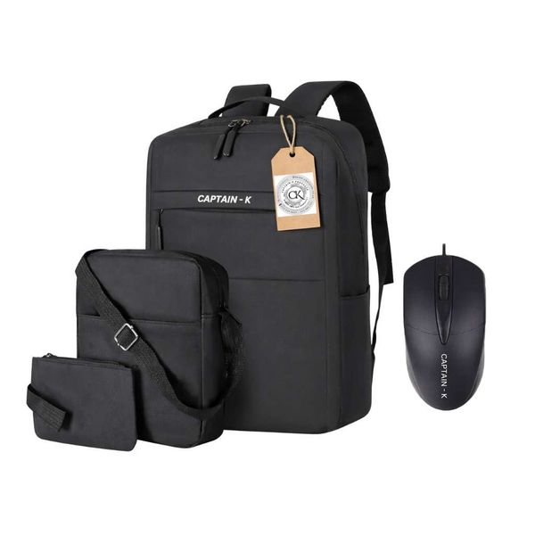 Captain - K - All Purpose Large Waterproof Laptop Backpack and Mouse
