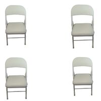 SMTE - Foldable Outdoor Chairs - 4 Pack - White