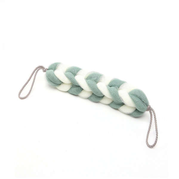 Stretchable Loofah Sponge Back Scrubber - Green &amp; White