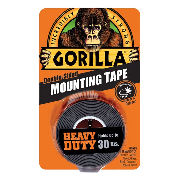 Gorilla Mounting Tape 25.4mm x 1.52m Heavy Duty Black